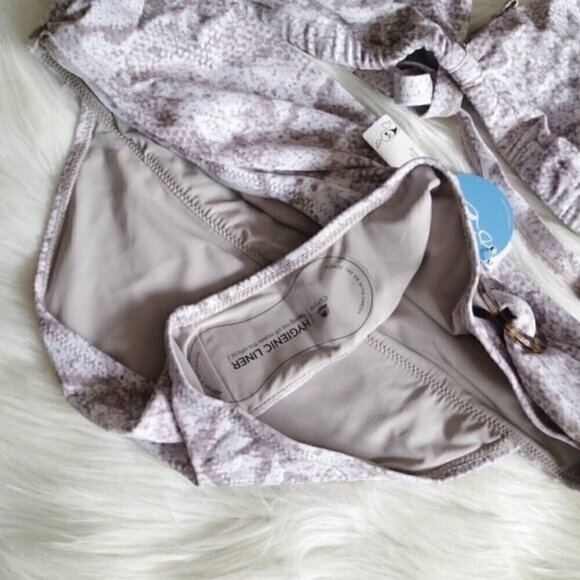 NWT White Tan Snake Print Bikini Bathing Suit Set Size XL - Picture 5 of 7